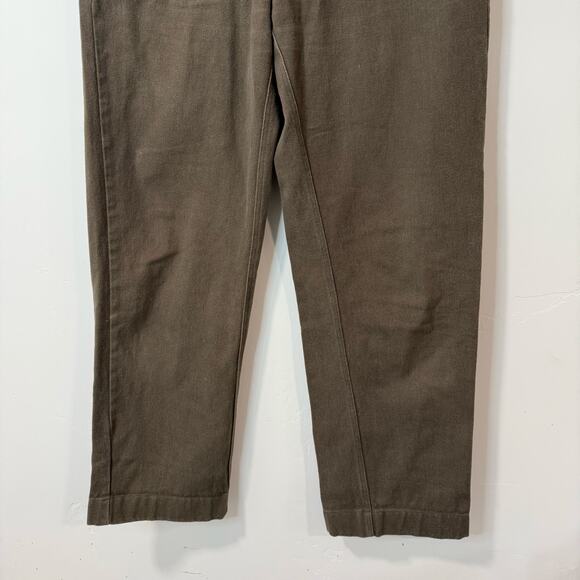 BEATON Women's Linen Utility Pants Olive Green 8 Cotton Tapered Trouser - Picture 2 of 9